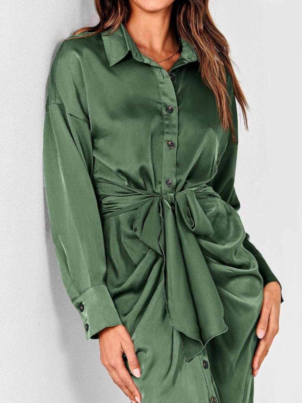 Chic Button-Down Fall Dress for Women | Trendy Casual Style, Perfect for 2026 - Picture 7 of 8